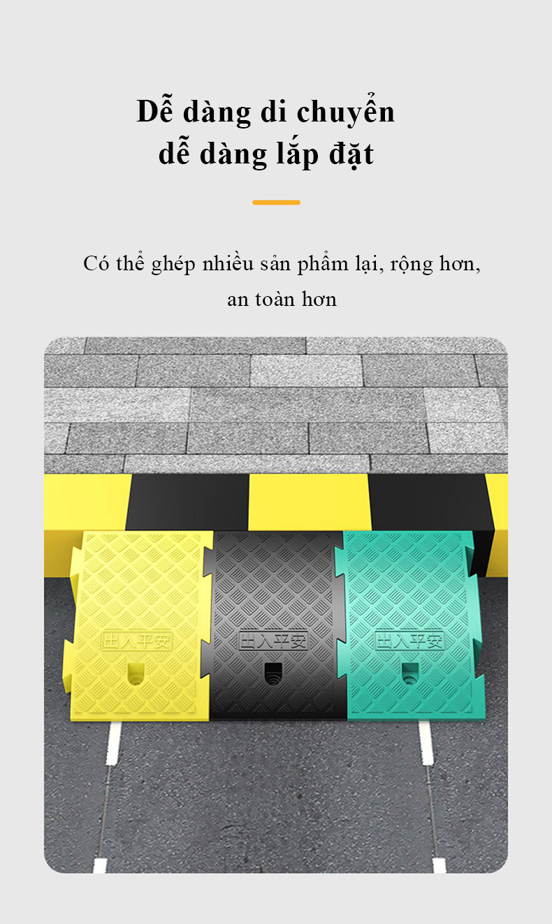 Mô tả Dốc bục lên xuống xe hơi MYT chất liệu nhựa đệm cao su hình tam giác chịu lực siêu bền dành cho xe máy ô tô - 6