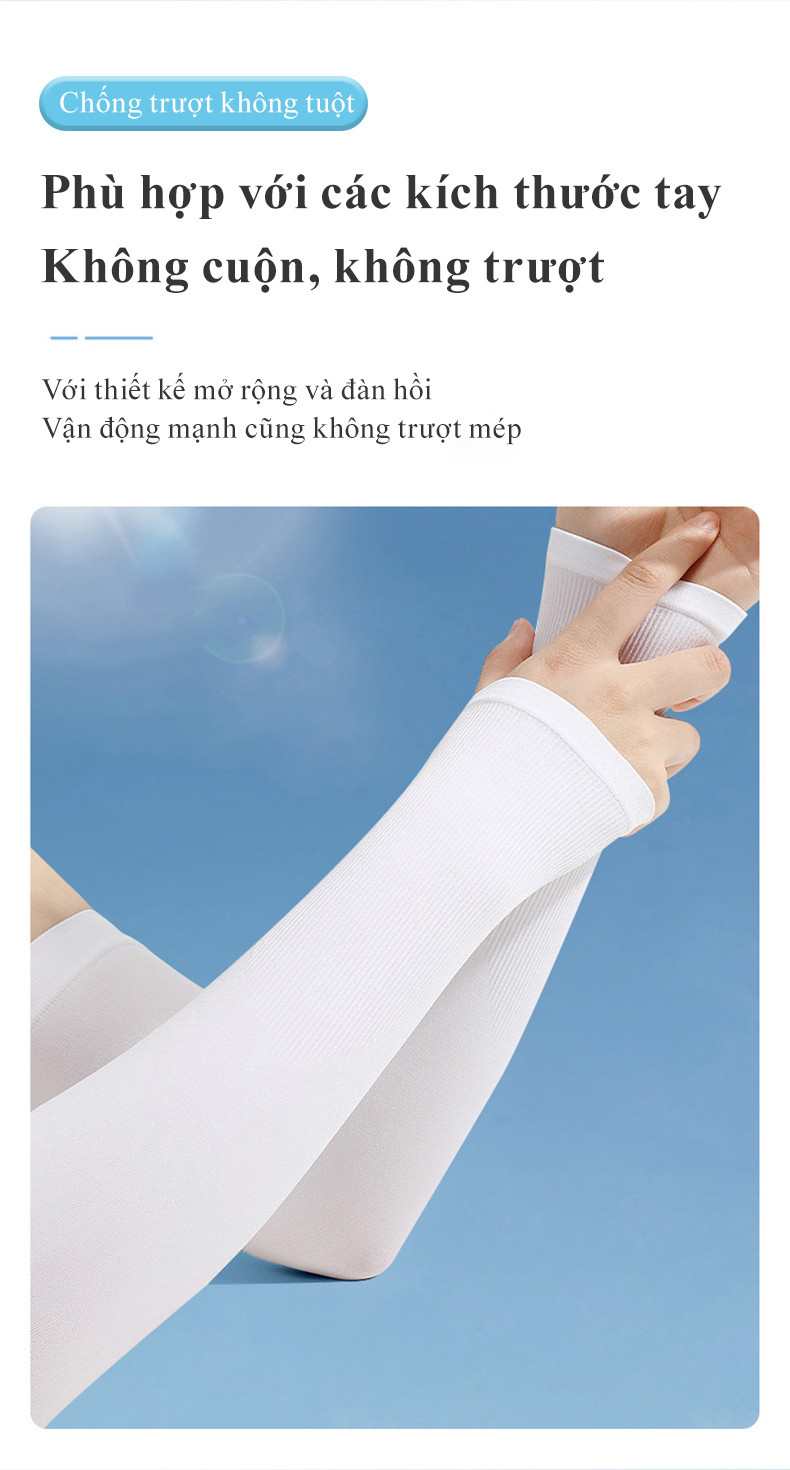 Mô tả Ống tay áo chống nắng MYT găng tay lụa lạnh chống nắng thoáng khi chống tia UV mùa hè phong cách dành cho nam và nữ - 8