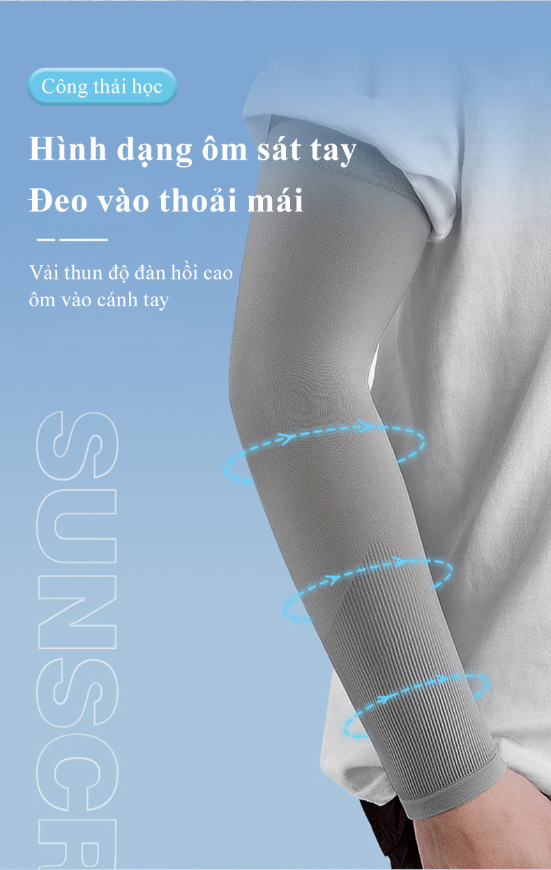 Mô tả Ống tay áo chống nắng MYT găng tay lụa lạnh chống nắng thoáng khi chống tia UV mùa hè phong cách dành cho nam và nữ - 10