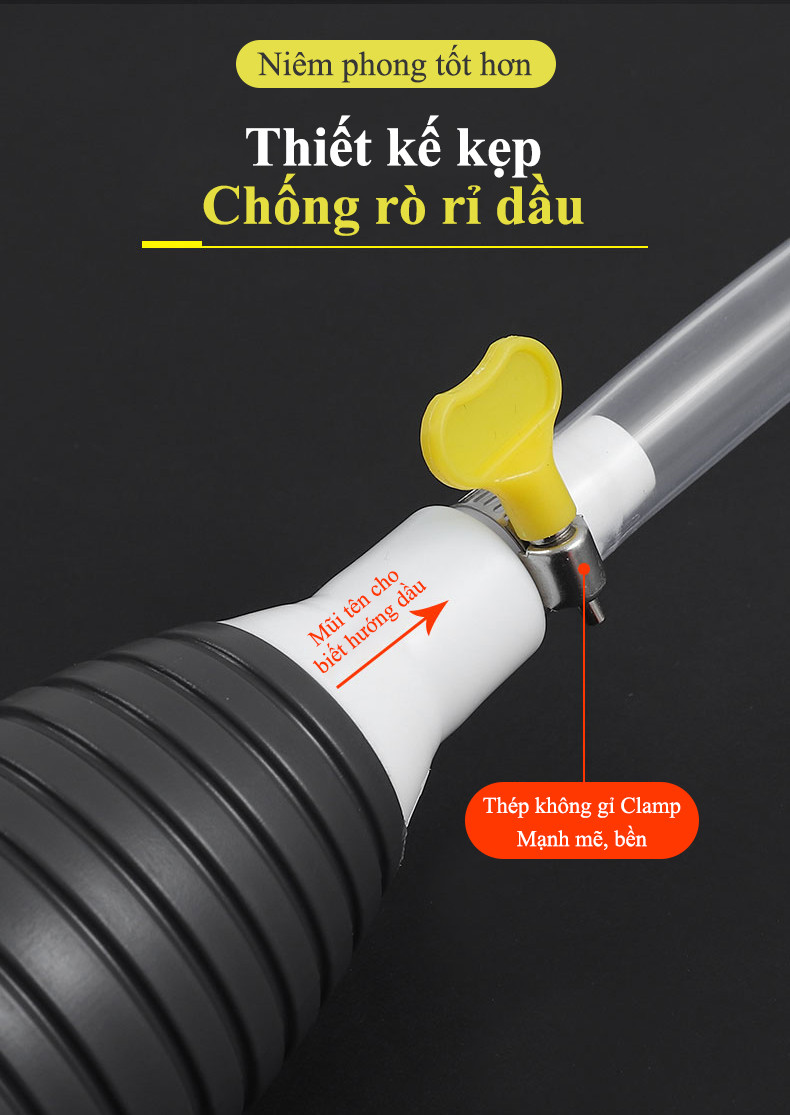 Mô tả Dụng cụ bơm hút rượu xăng dầu chất lỏng bằng tay MYT Ống hỗ trợ bơm hút xăng dầu cầm tay dài 1M/2M tiện lợi - 9
