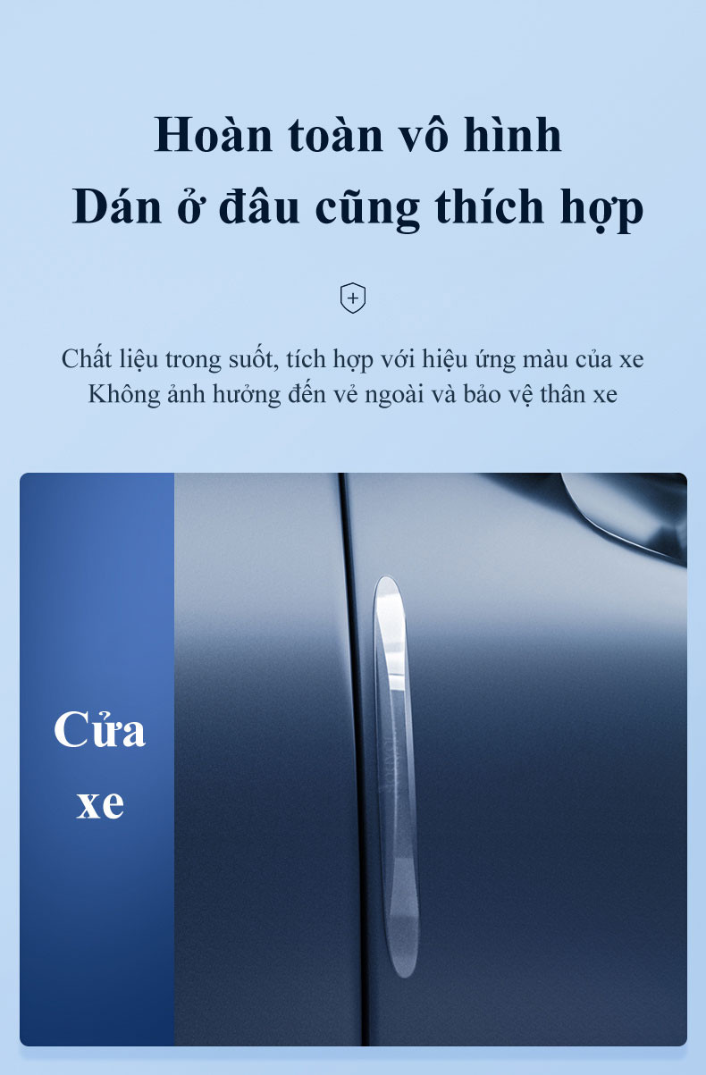 Mô tả Miếng dán chống trầy xước xe ô tô MYT Miếng dán silicon chống xước tay nắm cửa gương chiếu hậu ô tô xe hơi - 2