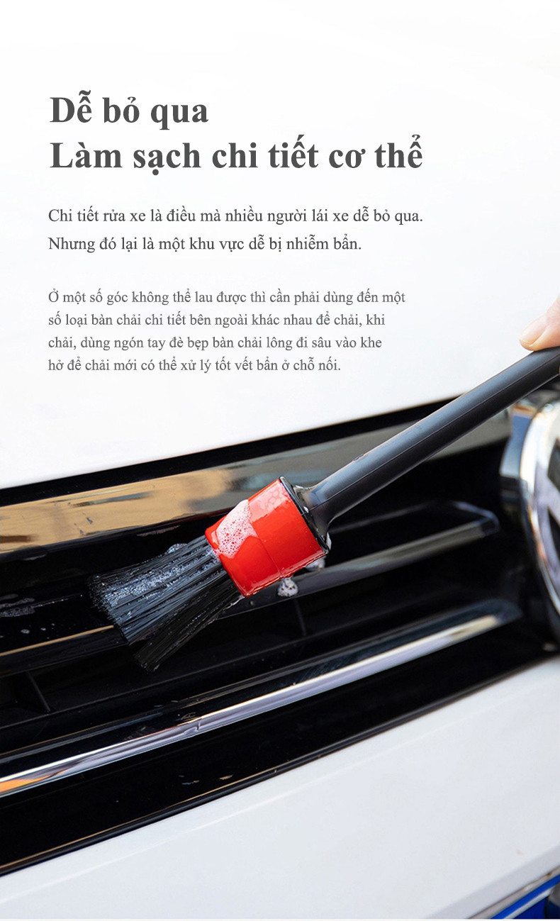 Mô tả Chổi cọ rửa xe ô tô MYT Bộ chổi cọ rửa vệ sinh nội thất xe ô tô xe máy đa năng tiện lợi sử dụng dễ dàng - 6