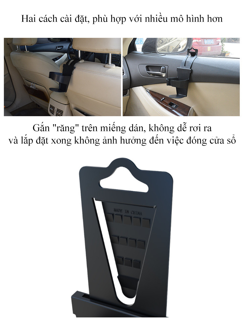 Mô tả Giá đỡ cốc nước gắn xe ô tô MYT Giá đỡ bình nước cốc nước gắn sau ghế ô tô gắn quạt điều hòa đa năng tiện lợi - 2