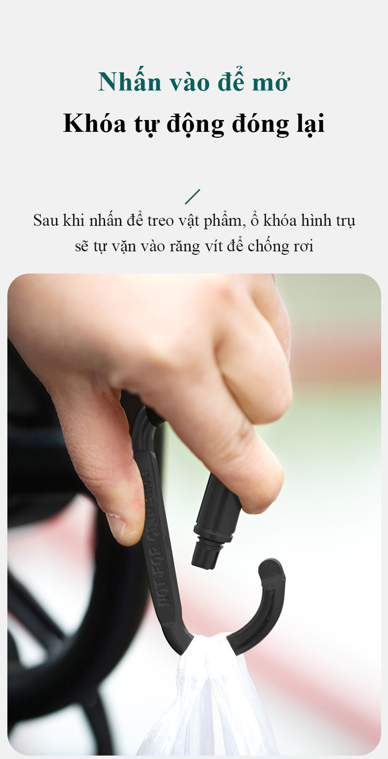 Mô tả Móc khóa nhôm xe máy MYT Móc khóa chữ D chịu lực mạnh treo đồ xe máy xe đạp cắm trại siêu chắc chắn tiện dụng - 6