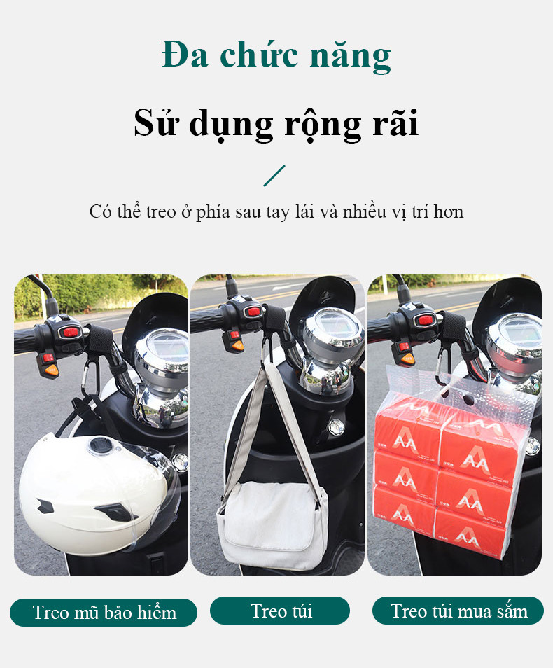 Mô tả Móc khóa nhôm xe máy MYT Móc khóa chữ D chịu lực mạnh treo đồ xe máy xe đạp cắm trại siêu chắc chắn tiện dụng - 8