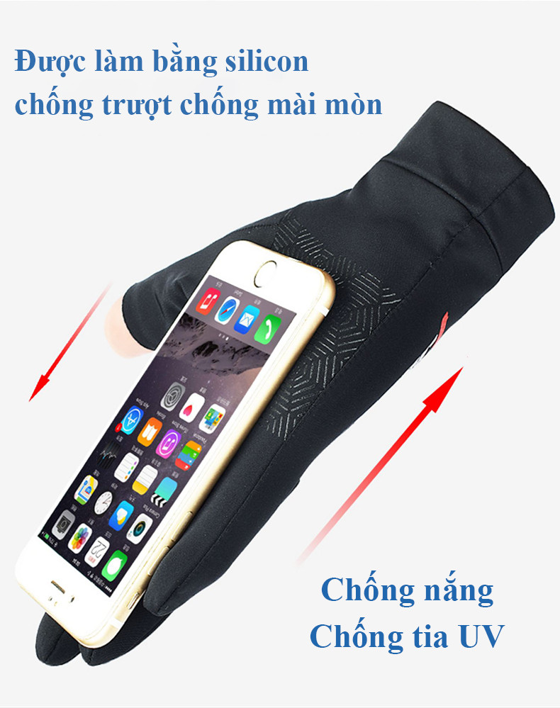 Mô tả Găng tay thể thao MYT Găng tay hở ngón chống trượt vải lanh thoáng khí chống tia cực tím phù hợp để lái xe mô tô - 7
