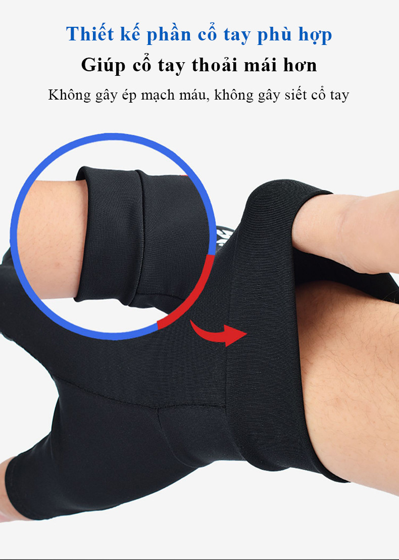 Mô tả Găng tay thể thao MYT Găng tay hở ngón chống trượt vải lanh thoáng khí chống tia cực tím phù hợp để lái xe mô tô - 9