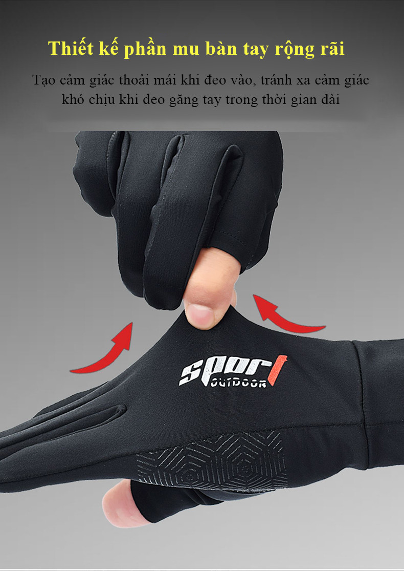 Mô tả Găng tay thể thao MYT Găng tay hở ngón chống trượt vải lanh thoáng khí chống tia cực tím phù hợp để lái xe mô tô - 10