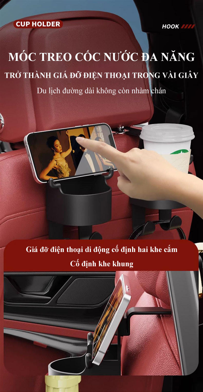 Móc treo đồ kiêm giá đỡ cốc