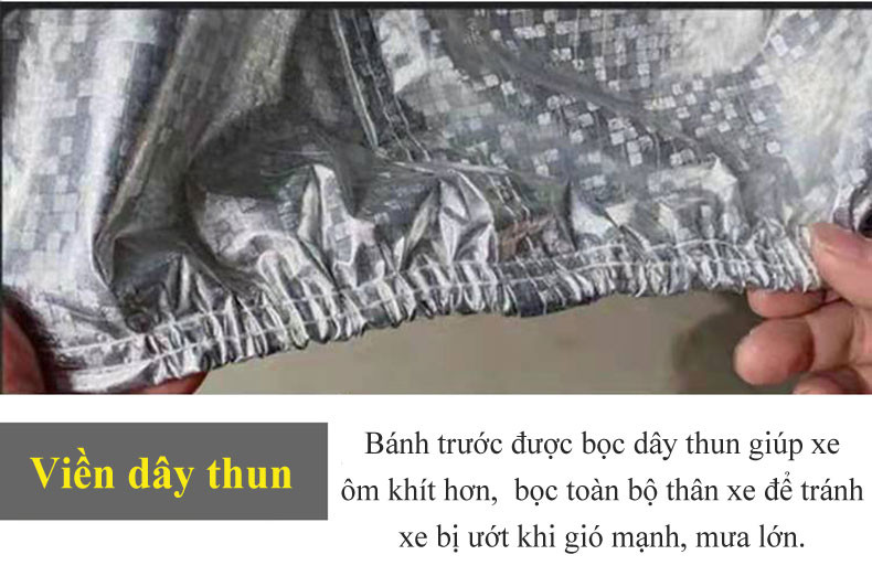 Mô tả Bạc trùm che phủ xe máy MYT Bạt che xe máy chống thấm cao cấp Áo trùm xe máy che nắng che mưa hai lớp dày - 7