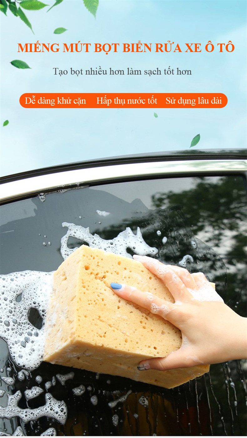 Mô tả Miếng mút bọt biển rửa xe hơi MYT Mút xốp tạo bọt rửa xe ô tô siêu thấm nước vệ sinh đa năng chất liệu mềm mại an toàn - 1