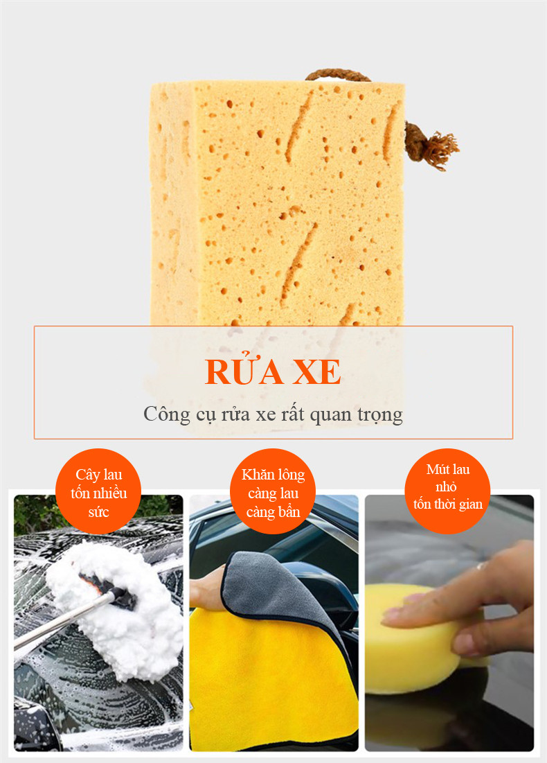Mô tả Miếng mút bọt biển rửa xe hơi MYT Mút xốp tạo bọt rửa xe ô tô siêu thấm nước vệ sinh đa năng chất liệu mềm mại an toàn - 7