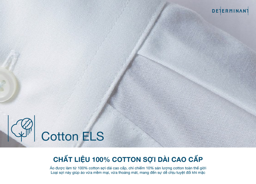 Mô tả Áo sơ mi nam tay dài có túi DETERMINANT 100% Cotton siêu dài - chông nhăn kháng khuẩn - 203 - màu trắng - 2