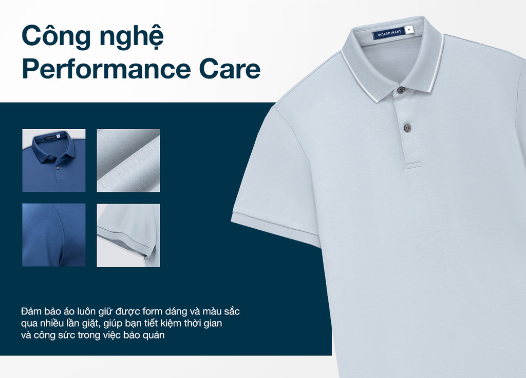 Mô tả Áo thun polo nam cao cấp DETERMINANT - 100% cotton- chống xù, mềm mại - P22 -  màu xanh navy - 6