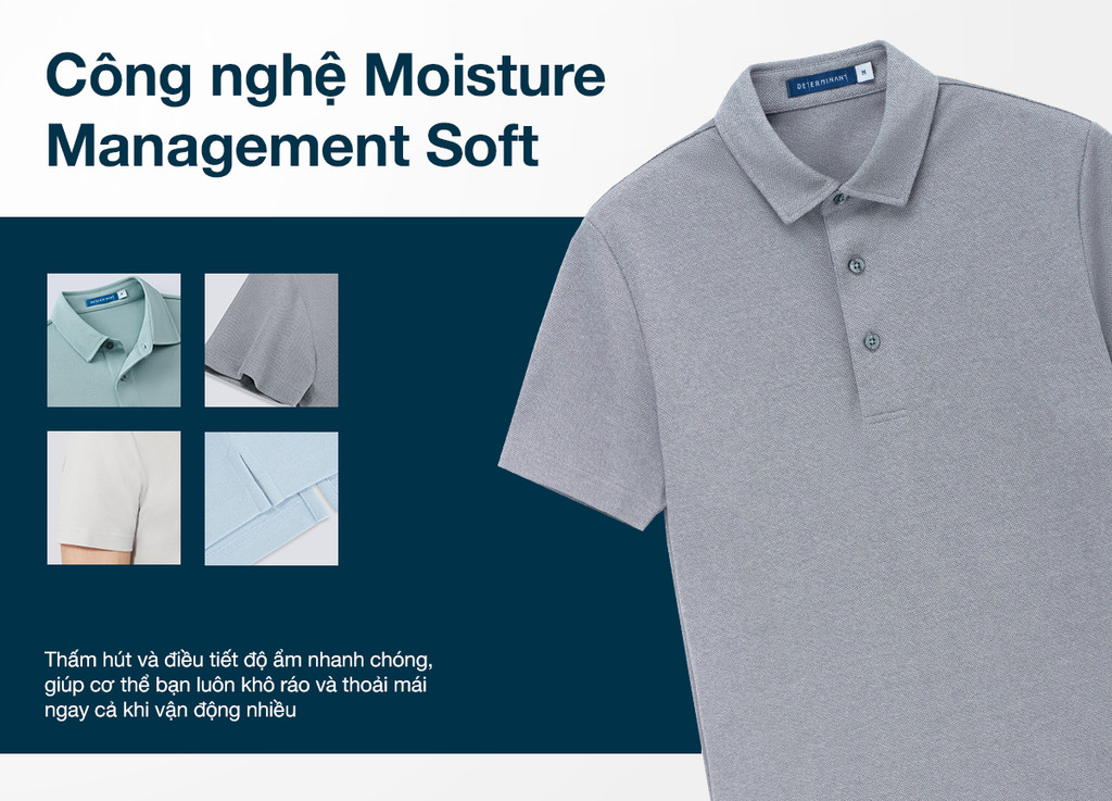 Mô tả Áo thun nam polo DETERMINANT 100% cotton siêu dài, chống xù lông thấm hút tốt -  P02 - 6