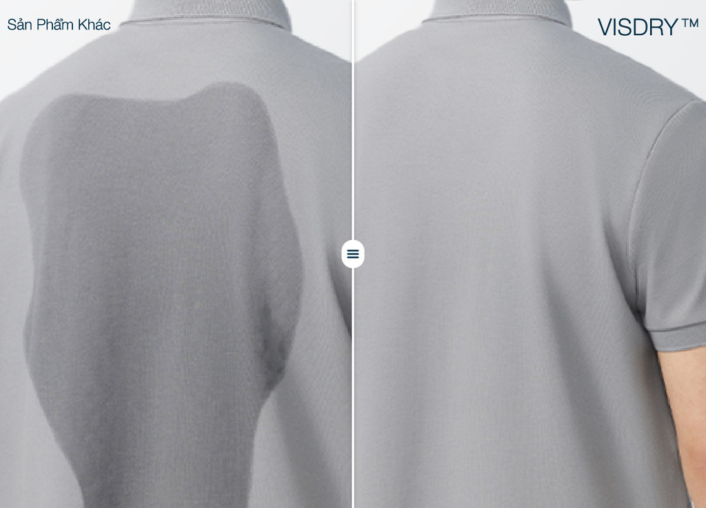 Mô tả Áo thun nam polo DETERMINANT - Cotton cao cấp Visdry kháng nước thấm hút tối đa - P01-04 - màu navy phối cả viền trắng - 3