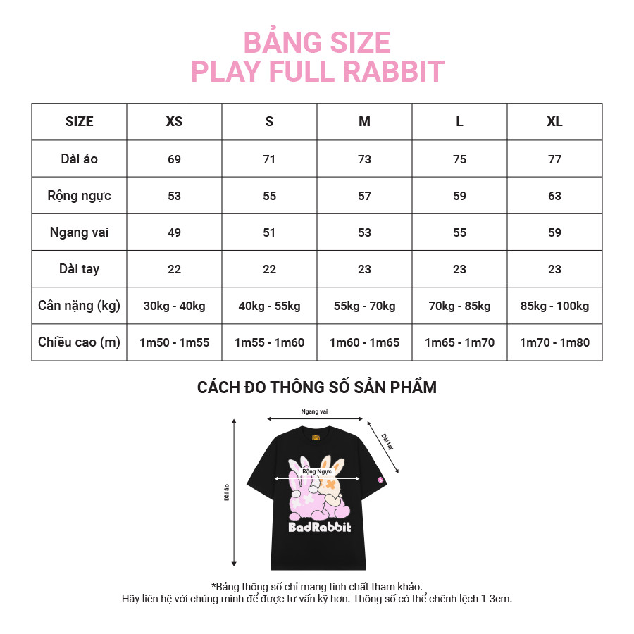 Mô tả ÁO THUN UNISEX - PLAYFULL RABBIT TEE  - LOCAL BRAND CHÍNH HÃNG - BAD RABBIT CLUB - 1