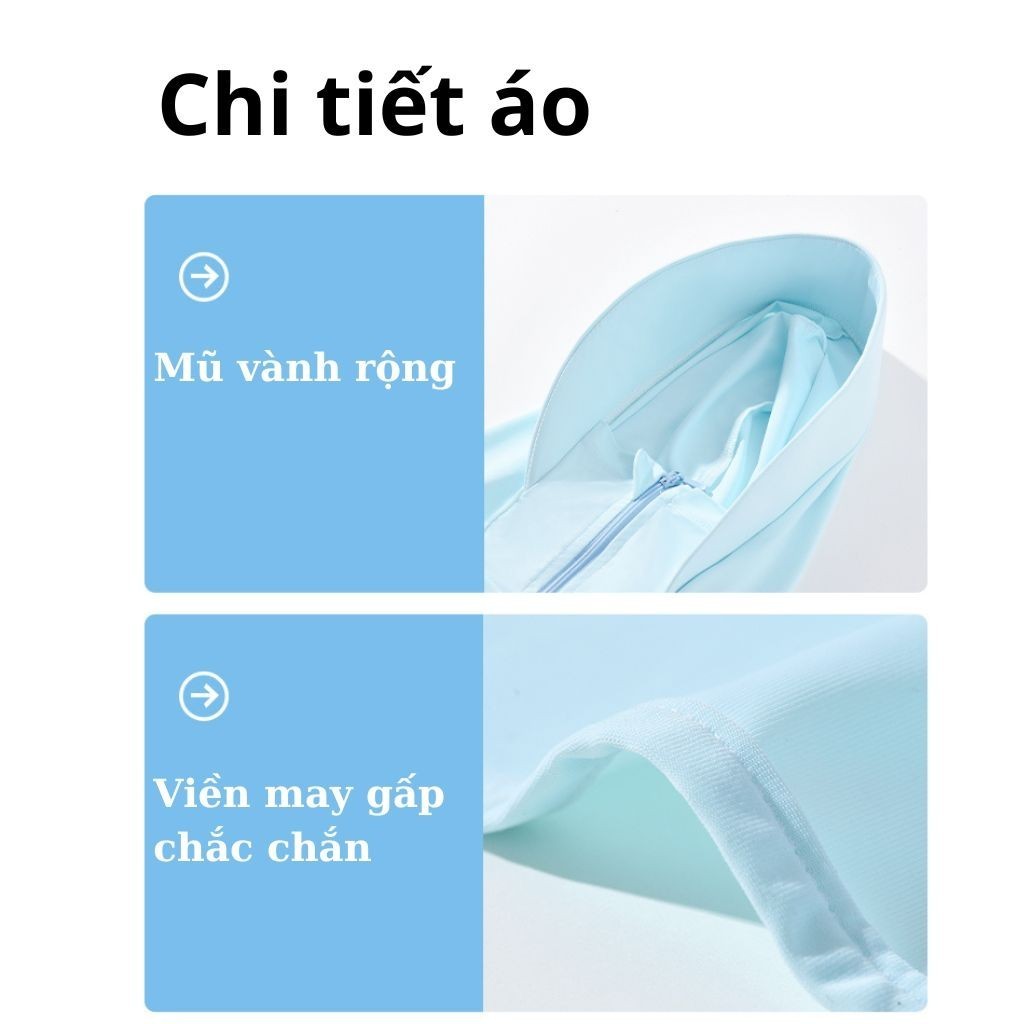 Mô tả Áo chống nắng cho bé BabyloveGO áo choàng chống nắng cánh dơi vải Ice Text thông hơi làm mát tức thì chống tia UV - 3