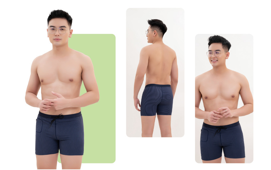 Mô tả Quần Bơi Nam Narsis Q24003, 2 Lớp, Vải PE, Co Giãn 4 Chiều, Nhanh Khô, Túi Khóa, Tiện Lợi - 6