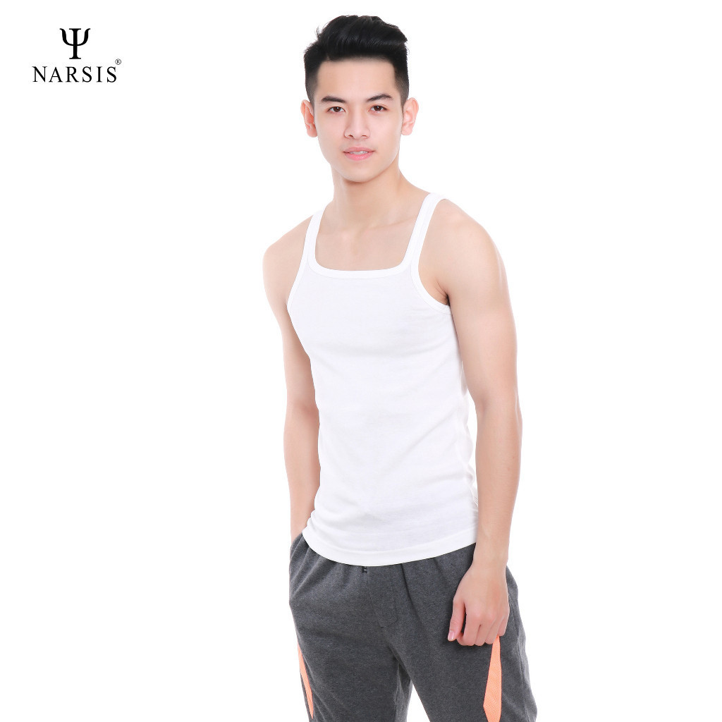 Áo Ba Lỗ Nam Narsis Màu Trắng