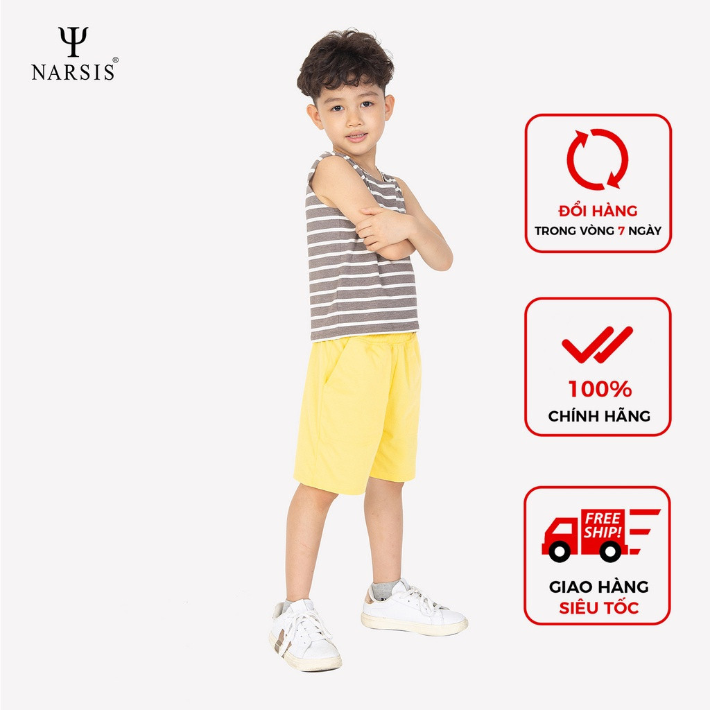 Quần short cotton bé trai