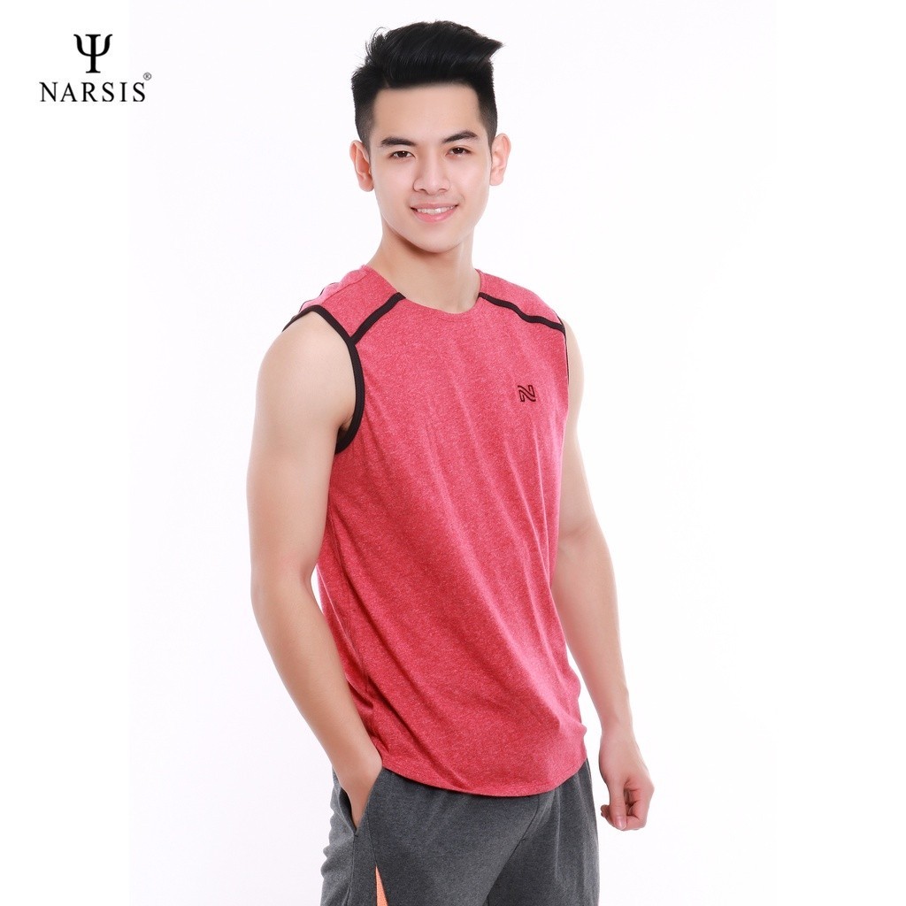 Mô tả Áo Sát Nách Nam Cao Cấp Narsis D8093, Màu Đỏ, Trẻ Trung, Năng Động, Chất Liệu Mềm Mại, Thoáng Mát - 1