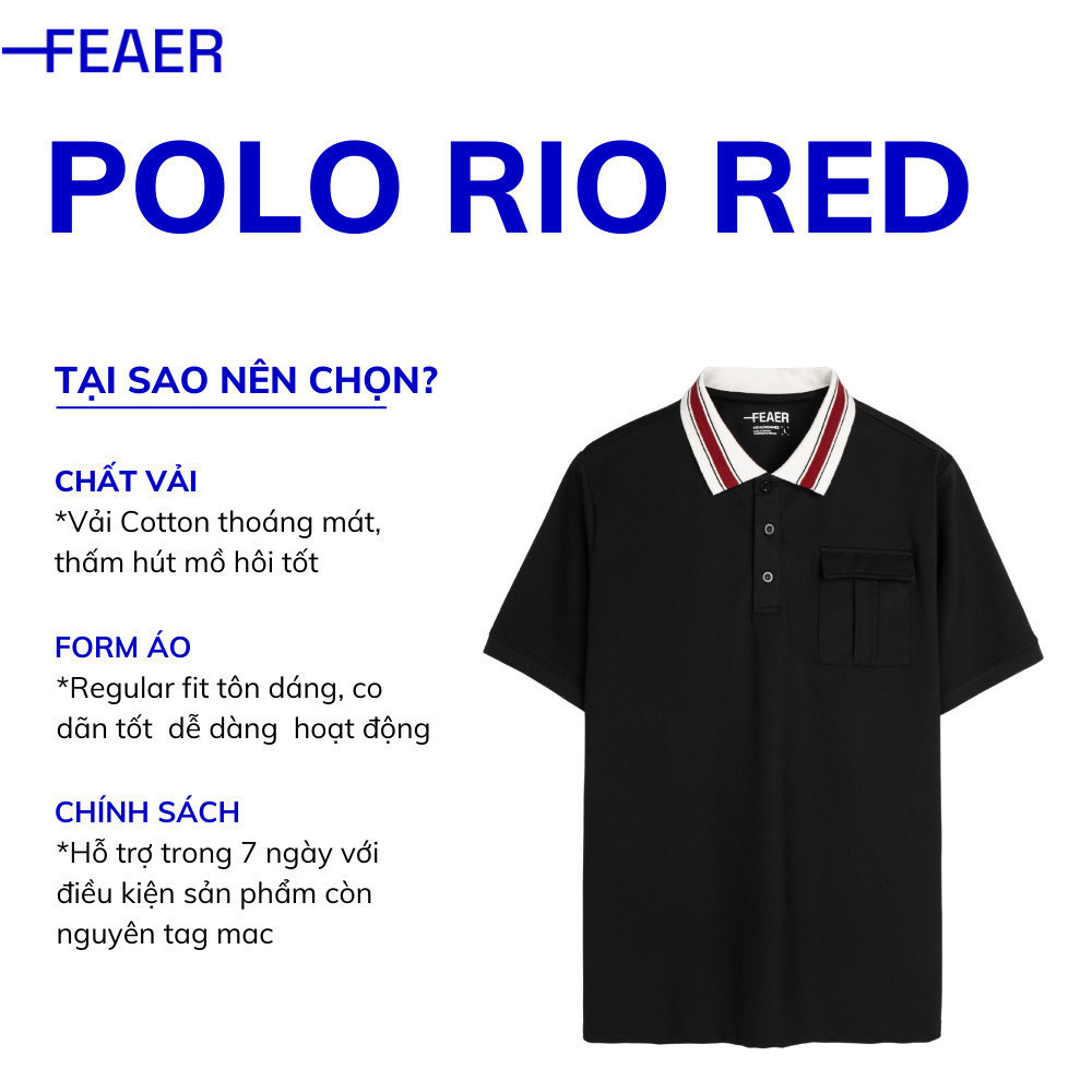 Mô tả Áo polo cổ bẻ RIO RED chất Cotton thấm hút tốt, thoáng khí, sang trọng, lịch sự - FEAER - 1