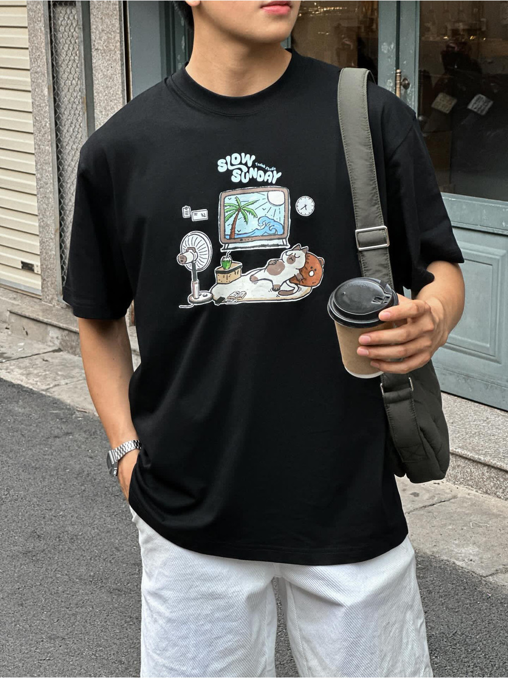 Mô tả Áo Thun Teelab Slow Sunday T-Shirt Unisex Form Oversize Local Brand TS270 - 1