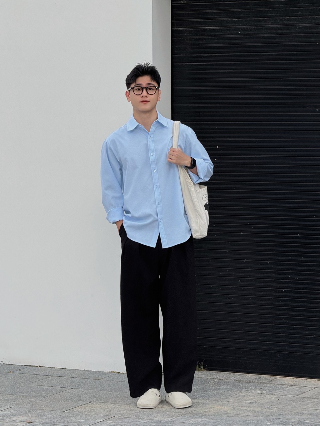Mô tả Áo Sơ Mi Tay Dài Teelab Basic Oxford Shirts Unisex Form Oversize Local Brand SS066 - 2