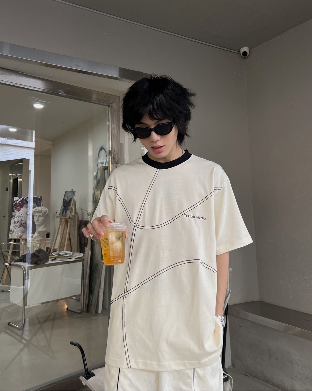 Mô tả Áo Thun Teelab Wavy Line T-Shirt Unisex Form Oversize Local Brand TS198 - 1