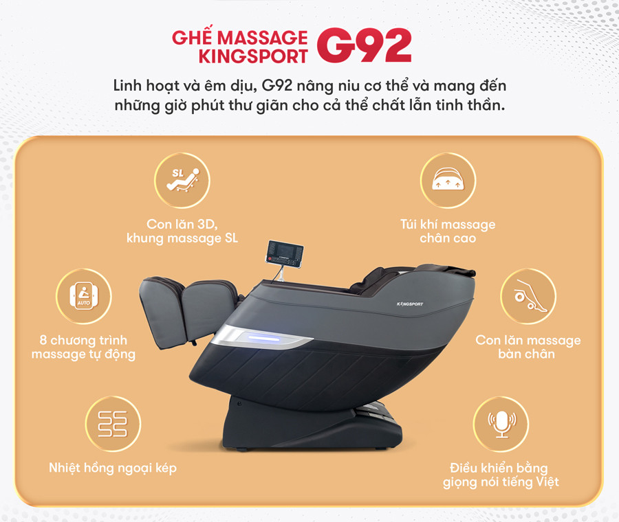Ghế massage KingSport G92 tính năng