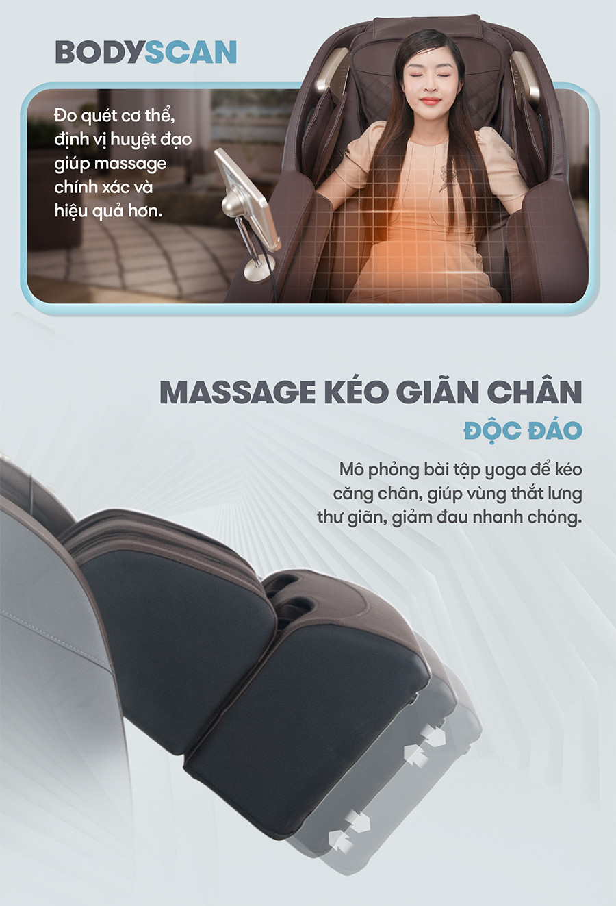 Túi khí và con lăn chân ghế massage Kingsport G80