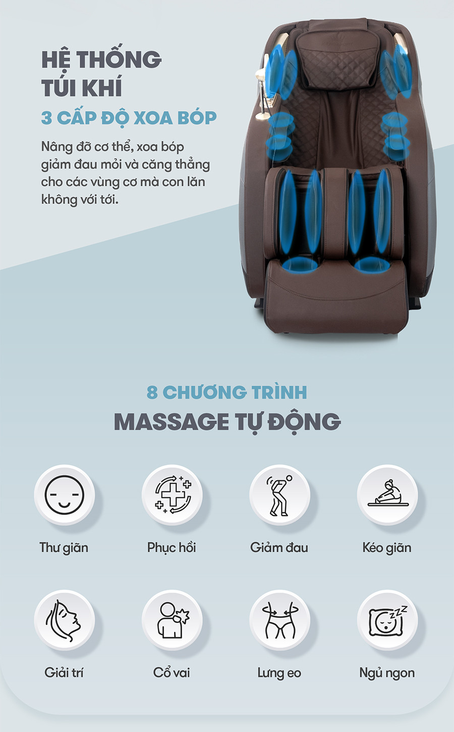 Tiện ích ghế massage Kingsport G80