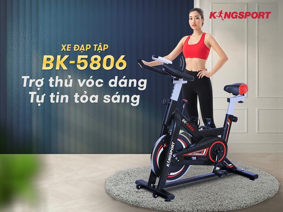 Mô tả Xe đạp tập KINGSPORT BK-5806 bánh đà 6kg khả năng kháng lực cao, tích hợp đồng hồ đo lường chỉ số - 2