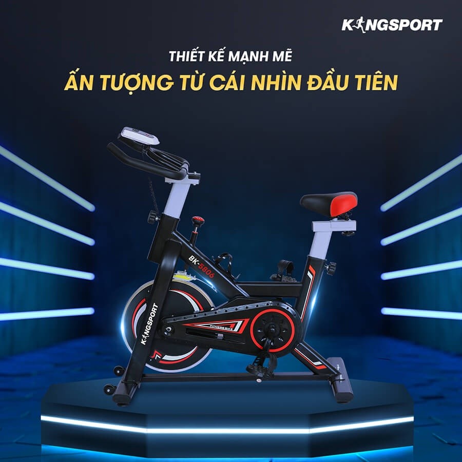 Mô tả Xe đạp tập KINGSPORT BK-5806 bánh đà 6kg khả năng kháng lực cao, tích hợp đồng hồ đo lường chỉ số - 3