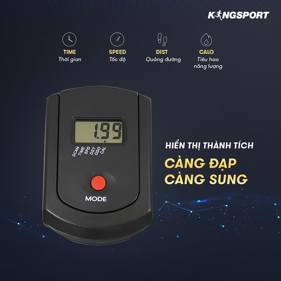 Mô tả Xe đạp tập KINGSPORT BK-5806 bánh đà 6kg khả năng kháng lực cao, tích hợp đồng hồ đo lường chỉ số - 5