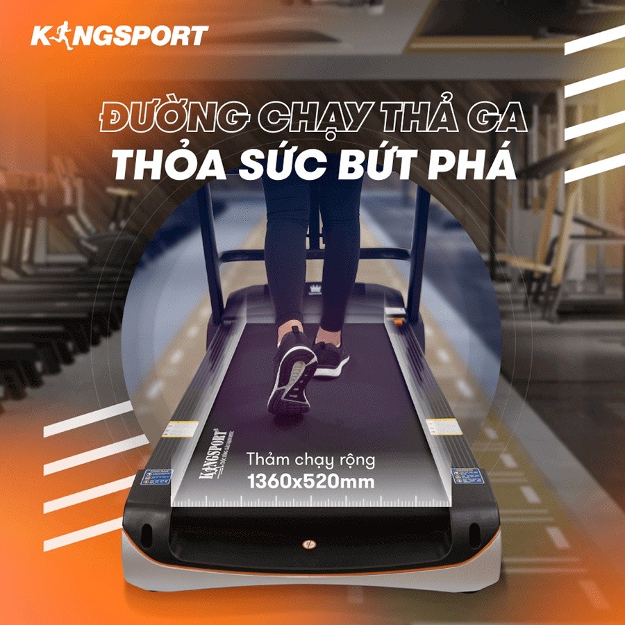 Mô tả Máy chạy bộ KINGSPORT KS-2035 đa năng, thao tác phím cảm ứng, thiết kế sang trọng cứng cáp, kèm đai massage và thanh gập - 6