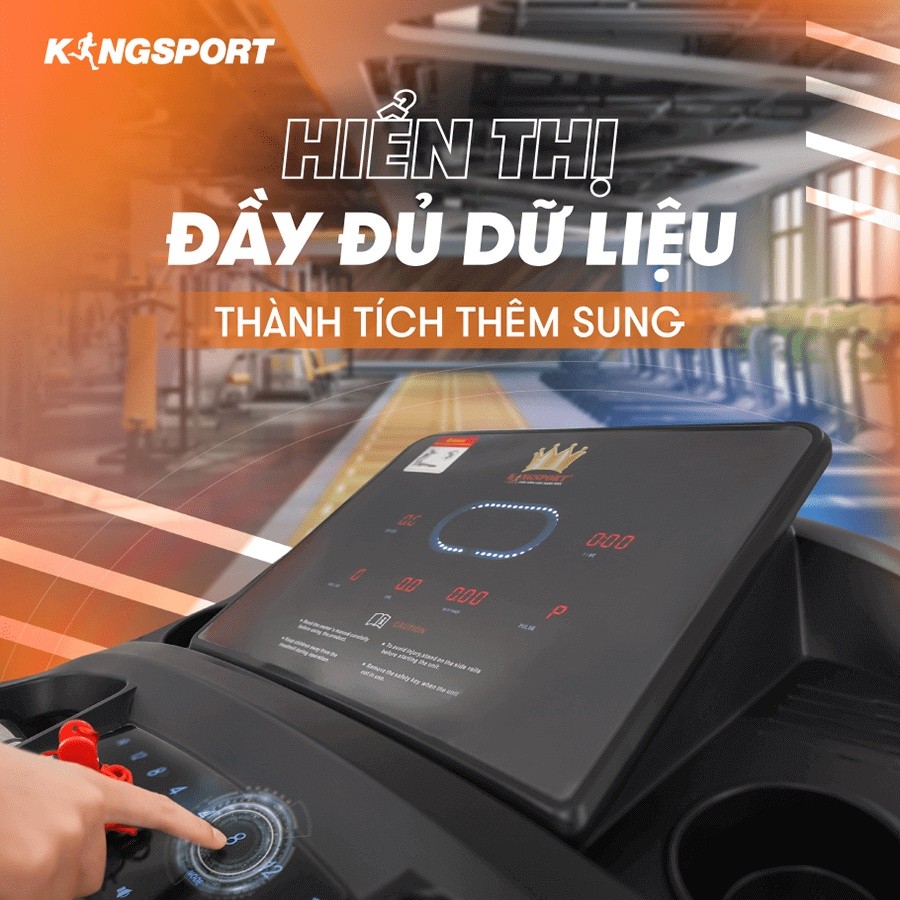 Mô tả Máy chạy bộ KINGSPORT KS-2035 đa năng, thao tác phím cảm ứng, thiết kế sang trọng cứng cáp, kèm đai massage và thanh gập - 7