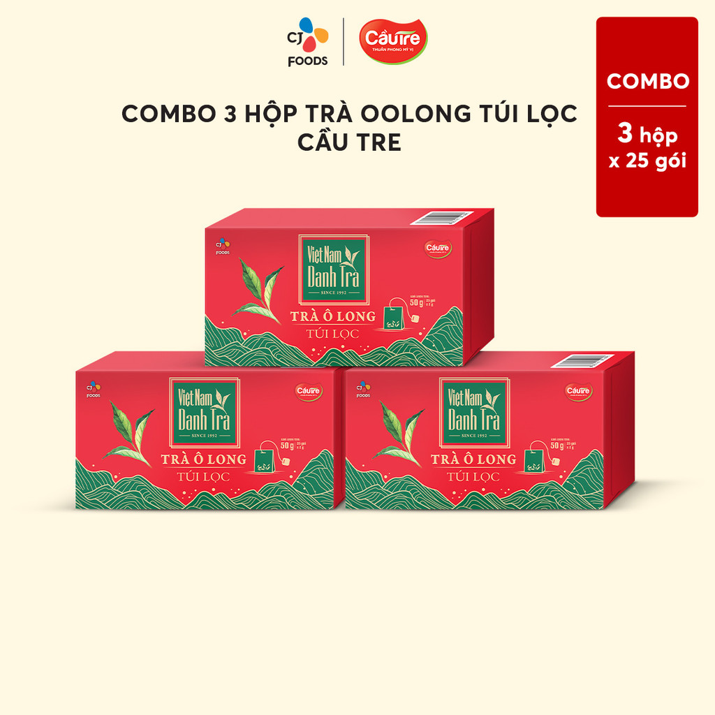 Mô tả Combo Trà Oolong Túi Lọc Cầu Tre (3 hộp/ 5 hộp) - Thưởng thức & Pha chế (Trà túi lọc) - 3
