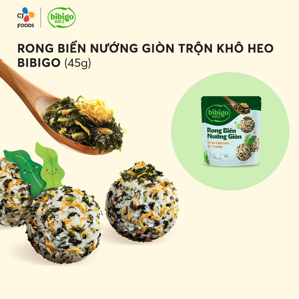 Mô tả Combo 2 gói Rong biển nướng giòn rắc cơm trộn cơm Hàn Quốc Bibigo - Vị Nước Tương & Cá Hồi (50g + 45g) - 3