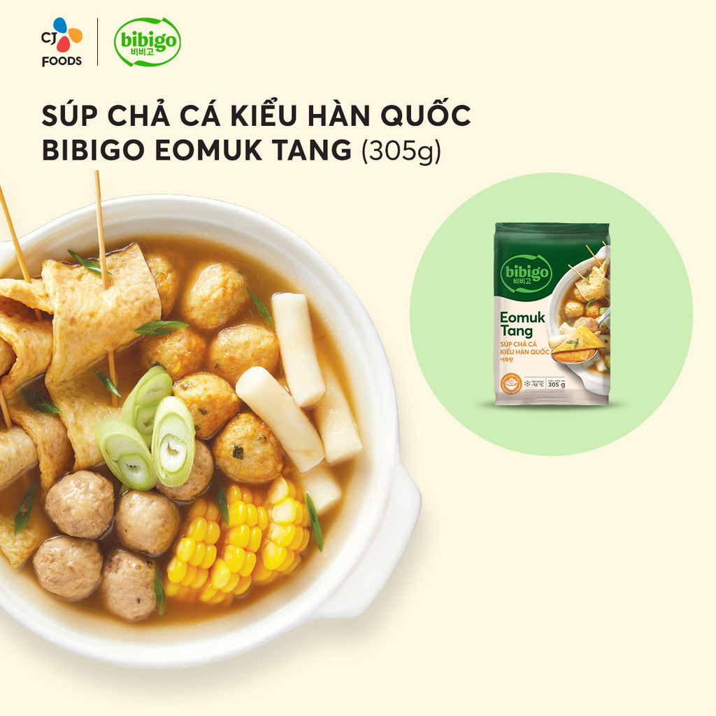 Mô tả Súp Chả cá Hàn Quốc Eomuk Tang Bibigo 305g (đầy đủ topping) - 1