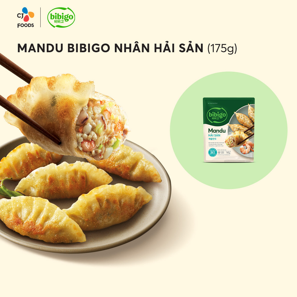 Mô tả Bánh xếp Mandu Hàn Quốc Bibigo nhân Thịt & Hải Sản & Thịt bắp 175g - 1