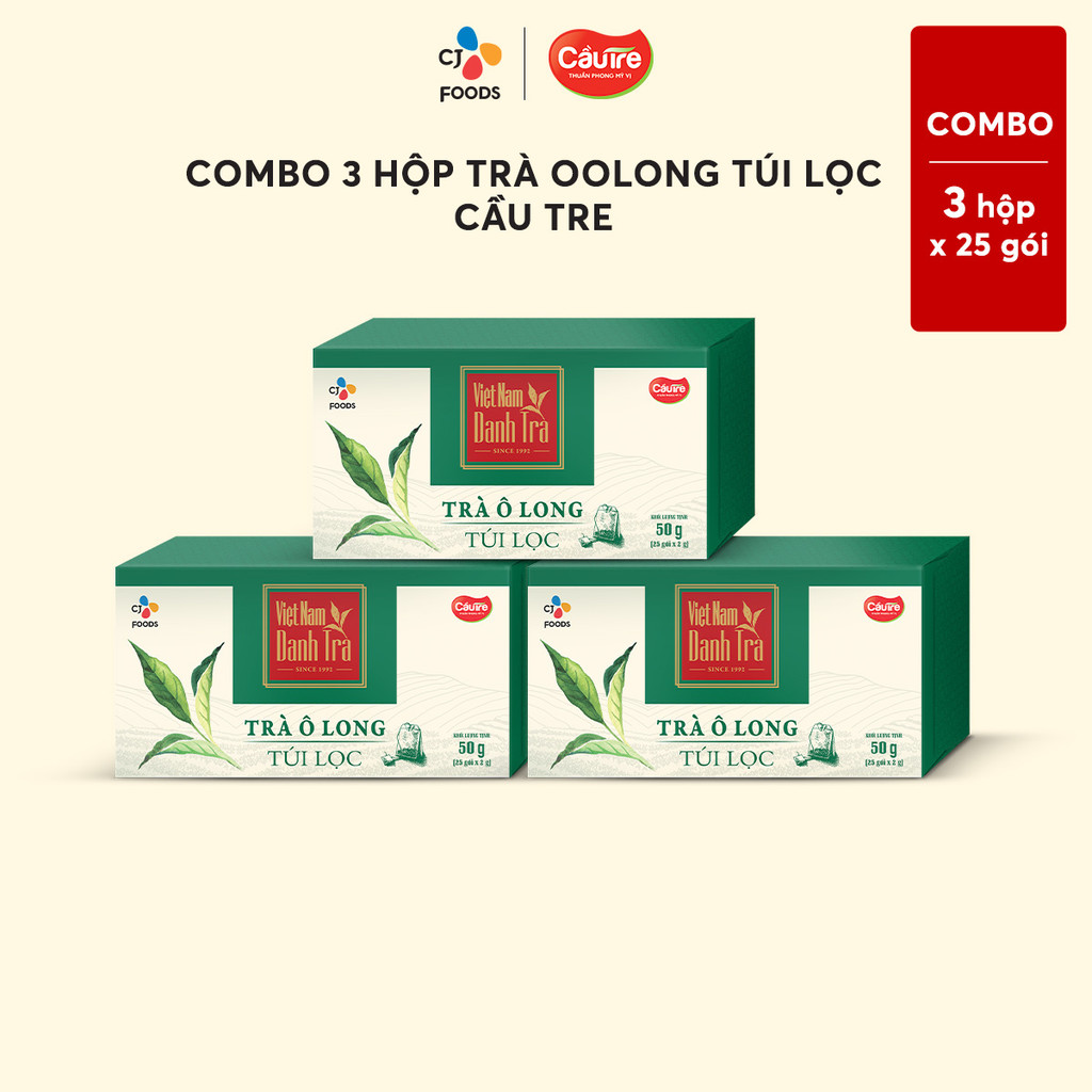 Mô tả Trà Oolong Túi Lọc Cầu Tre - 1 hộp (25 gói) / 3 hộp (75 gói) (Trà túi lọc o long/ô long pha chế) - 2