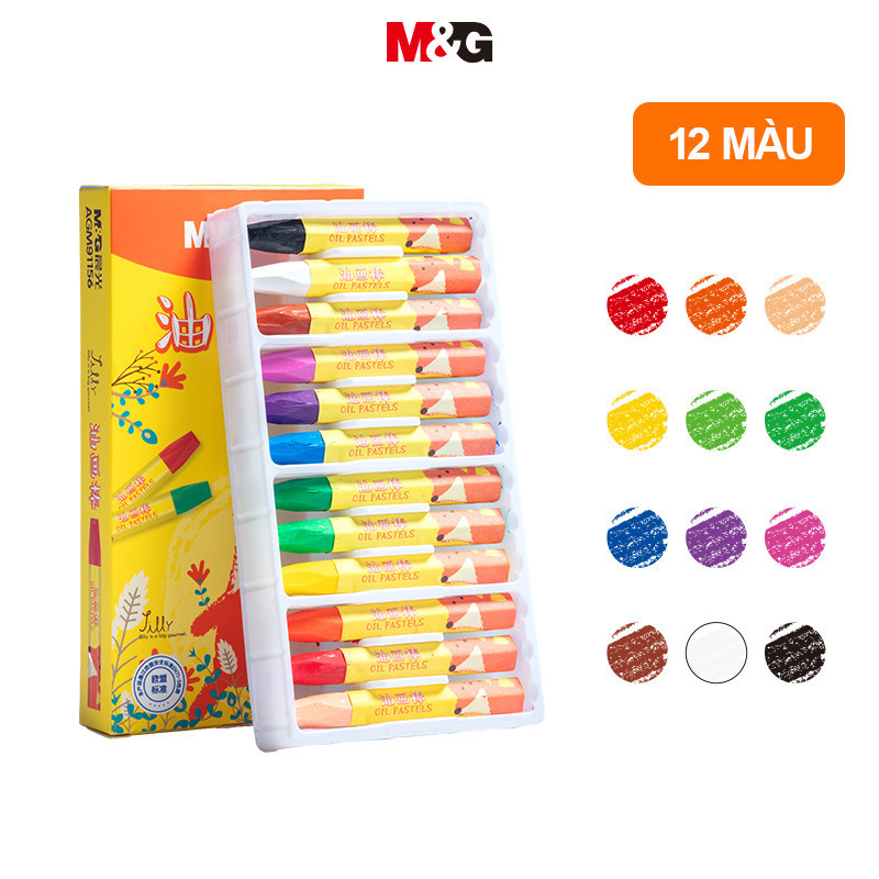 M&G Dầu Pastel 12 / 24 / 36 / 48 Màu Sơn Hòa Tan Trong Nước Cho Trẻ Em