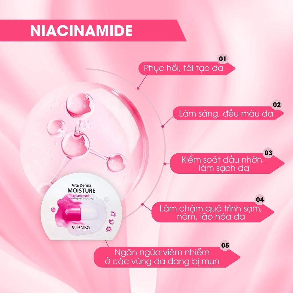 Mô tả Combo 10 Mặt Nạ BNBG Hỗ Trợ Cấp Ẩm Đa Tầng Sáng Hồng Làn Da BNBG Vita Derma Moisture Cream Mask 30mlx10 - 6