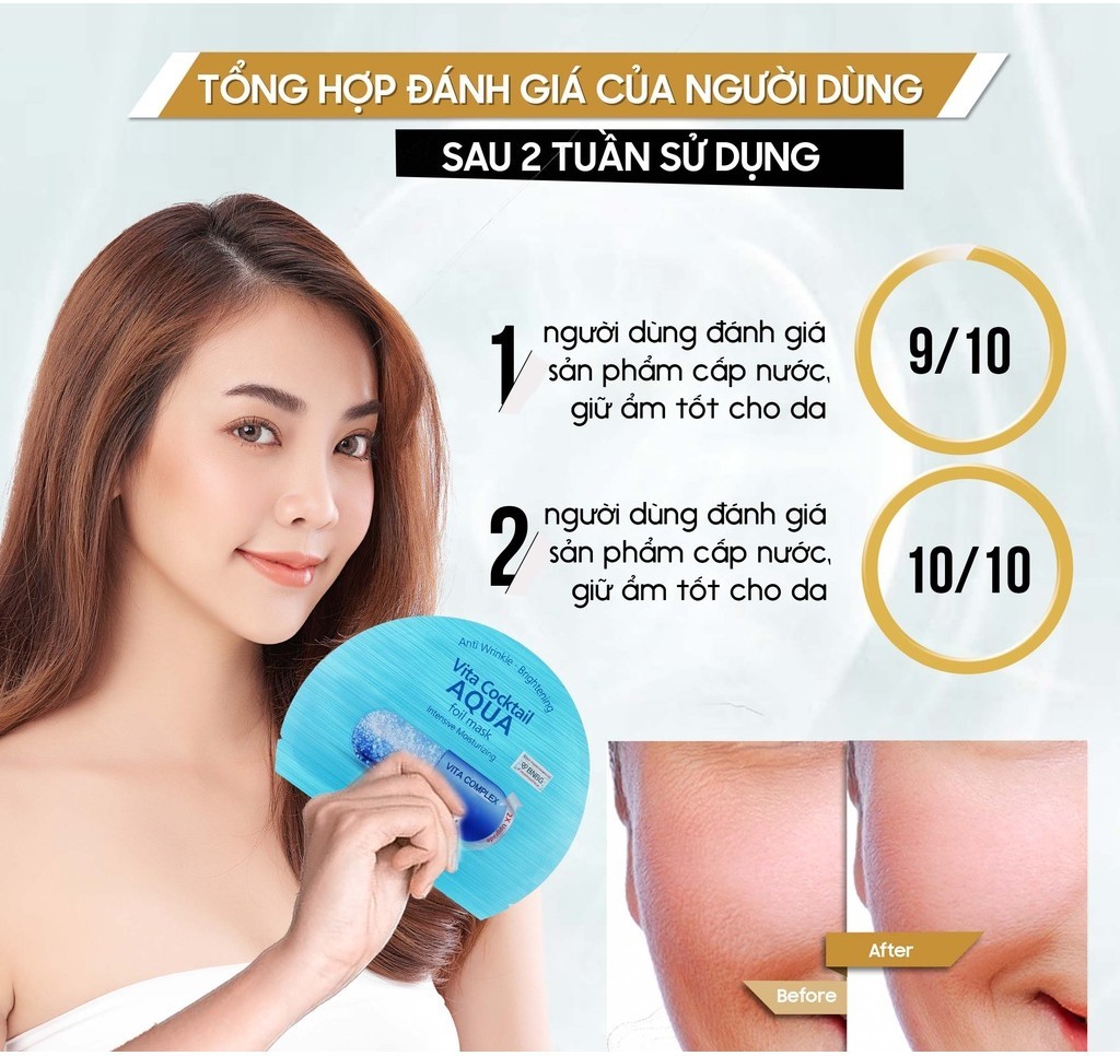 Mô tả Mặt nạ cấp ẩm chuyên sâu BNBG Vita Cocktail Aqua Foil Mask Intensive Moisturizing 30ml (Miếng lẻ) - 4