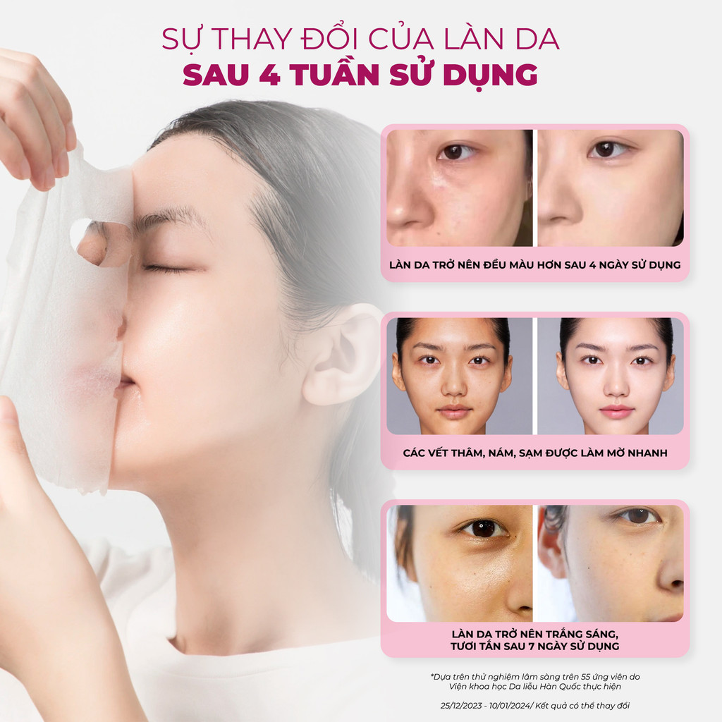 Mô tả Combo 10 Mặt Nạ BNBG Tinh Chất Tăng Cường GLUTATHIONE Hỗ Trợ Làm Sáng Và Dưỡng Trắng Da 30mlx10 - 8