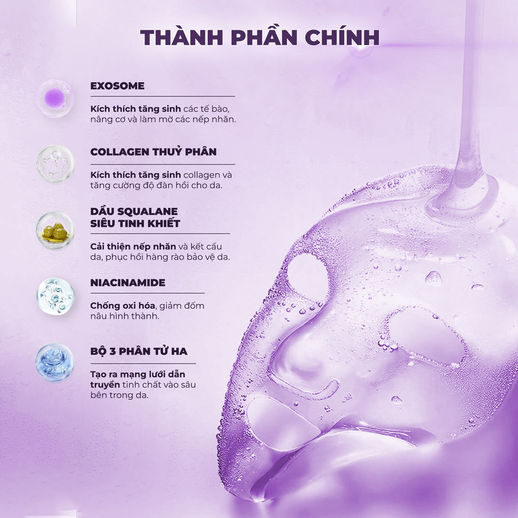 Mô tả Combo 10 Mặt Nạ BNBG Tinh Chất Hỗ Trợ Tăng Cường EXOSOME Hỗ Trợ Giảm Lão Hóa 30mlx10 - 3