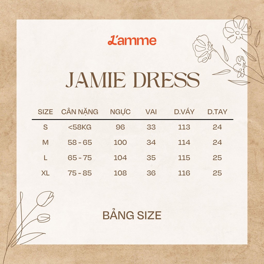 Mô tả Váy bầu, đầm bầu JAMIE Dress dáng suông chum tay cánh tiên che khuyết điểm  hoạ tiết chuồn chuồn thêu ruy băng L'AMME - 2