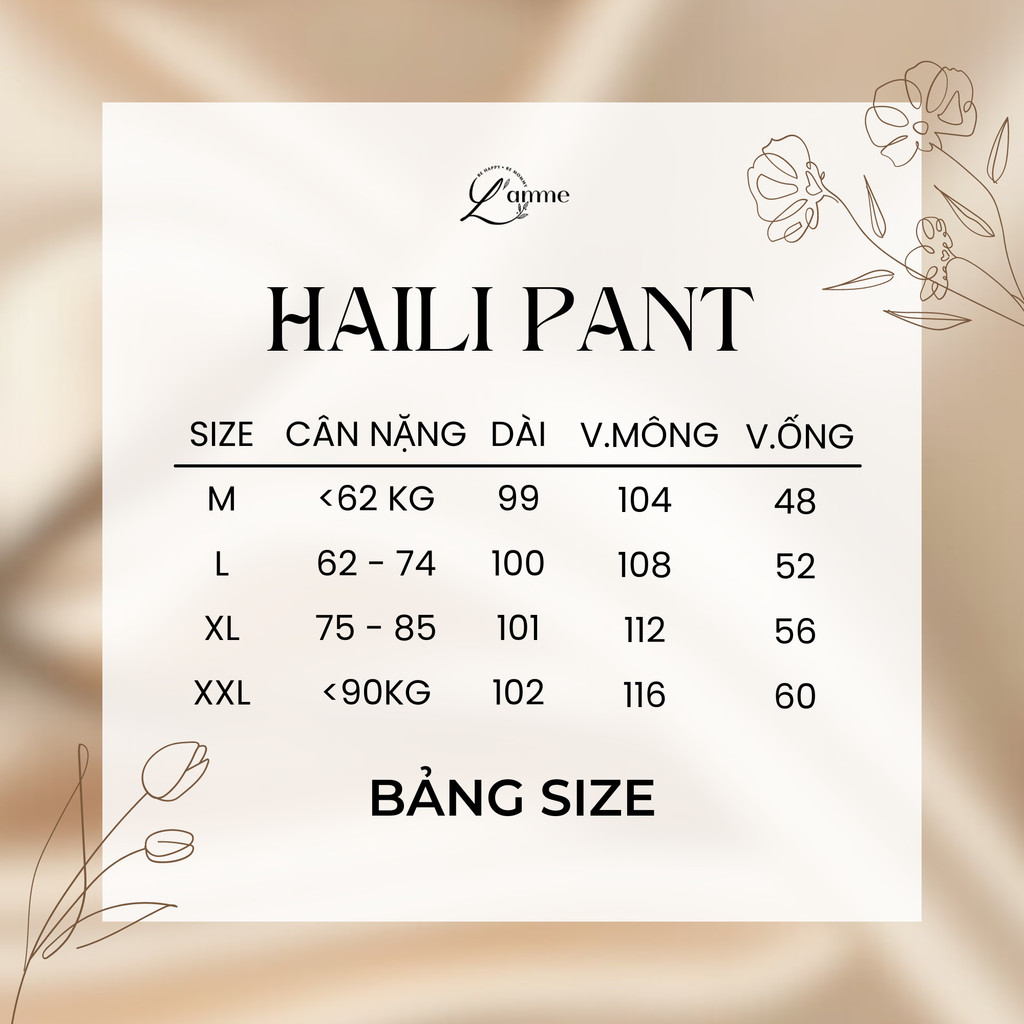 Mô tả Quần bầu Haili Pant dáng rộng với chất chéo hàn, thấm hút mồ hôi tốt phù hợp đi chơi đi làm thiết kế bởi L'AMME - 1